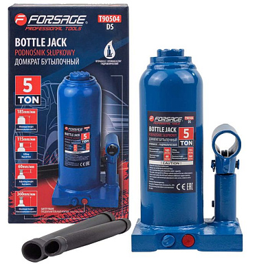 Домкрат бутылочный 5 т с клапаном, 195-395 мм Forsage F-T90504 DS