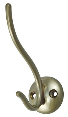 Крючок меб. двухрожковый мет. W009 сатин AKS 12968