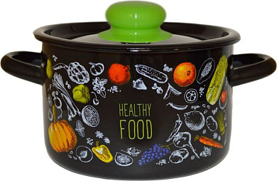 Кастрюля эмал цил Healthy food 1,5л ТМ Appetite Стальэмаль 1с15с/1_HF
