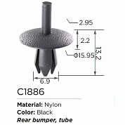 Клипса для крепления внутренней обшивки а/м Опель пластиковая, 100 шт Forsage C1886(Opel)