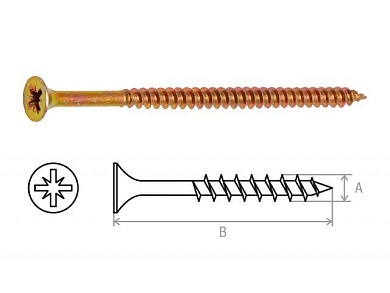 Шуруп универсальный 4.5х80 мм желтый цинк 5 кг. Starfix SMV2-30460-5