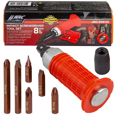 Отвертка ударная с набором бит и адаптером 8 пр JBC JBC-5064S