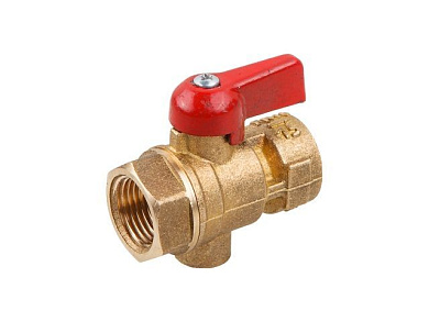 Кран шаровый 1/2" под манометр, PN1,6 МПа, 11Б27п11, ручка-флажок, Цветлит ZW10024