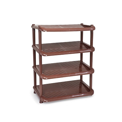 Этажерка для обуви "КОМФОРТ", полки, коричневая Полимербыт 4392402