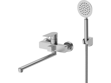 Смеситель для ванны, SUS 304 D35, серия LES, излив поворотный 322 мм, лейка и душ в комплекте AV Engineering AVLES7-BW0