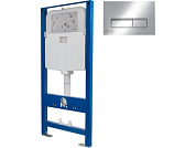 Инсталляционный сет 3 в 1 с кнопкой 311, кнопка - хром прямоугольная AV Engineering AVW31-311