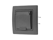 Розетка 1-ая с з/к крышкой (скрытая, с/з, з/ш,брызг. защ.) графит, Уют, Bylectrica РС16-356гр
