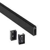 Штанга гардеробная прямоуг. FAME L-1000 с концевыми держателями, черный браш AKS 124830