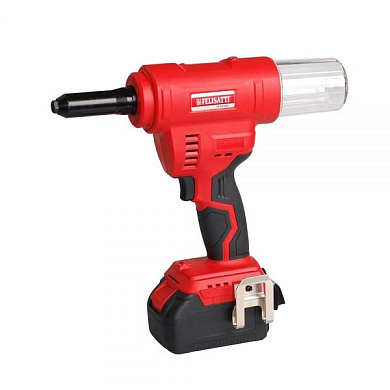 Пистолет аккумуляторный для установки заклепок, 18В., 6,4мм,27мм, 15000Н.,Li-ion, 2,0А/ч. Без АКБ и ЗУ. Felisatti ПЗ-6,4/18Л3 (без ЗУ и АКБ) Felisatti