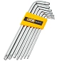 Набор Г-образных длинных ключей Torx TR (с отверстием), T10H-T40H 7 пр. JCB JCB-5071TL
