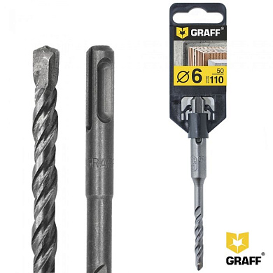 Бур (сверло) по бетону 6x50x110 мм SDS-plus GRAFF 6206110
