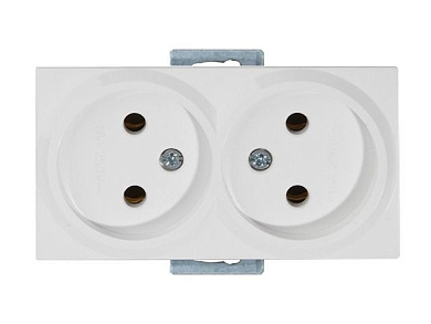 Розетка 2-ая, скрытая, б/з, белая, RITA, 16 A, 250 V, IP 20, Mutlusan 22002030201