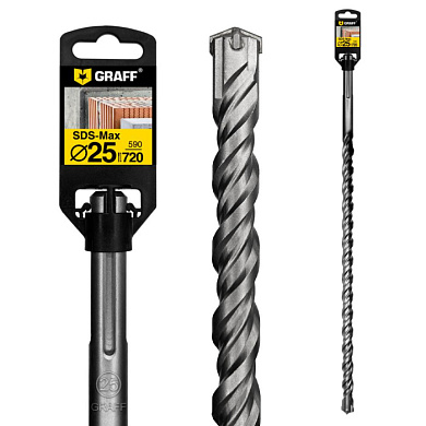Бур (сверло) по бетону 25х590 мм SDS-max GRAFF 6425720
