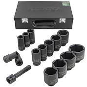 Набор головок ударных глубоких 3/4'' 14 пр 6-гр 17-65 мм в метал. кейсе RockForce RF-6142-5MPB