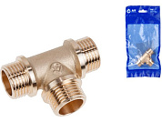 Тройник 1/2" нар.-нар.-нар. с ограничителем, инд. упак. AV Engineering AVE306011