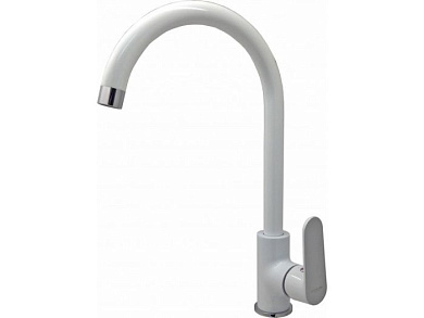 Смеситель для кухни, латунь, белый + хром L4077W Ledeme