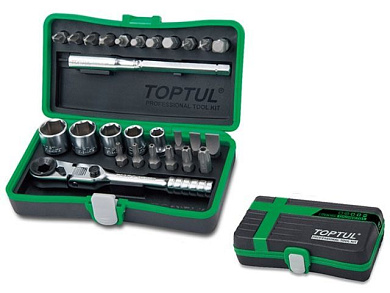 Набор инструментов 1/4'' 6-13 мм 27 пр. 6-гр. Toptul GADW2701