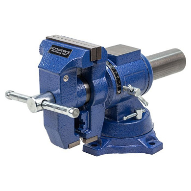 Тиски стальные поворотные с наковальней с захватом для труб 4''-100 мм RockForce RF-6540204DT