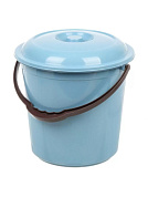 Ведро 10 л с крышкой и мерной шкалой, сине-серое ИскраПласт ООО IS40022/2