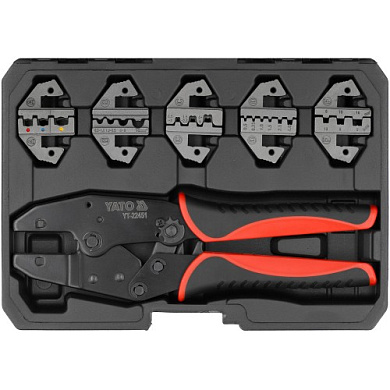 Пресс-клещи для обжима наконечников в комплекте с матрицами 6 пр Yato YT-22451