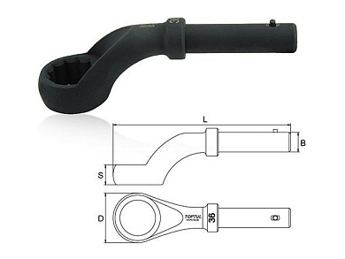 Ключ ударный накидной угол 45° 36 мм. Toptul AAAV3636