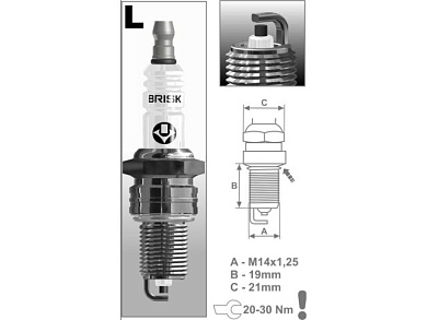 Свеча зажигания LR15YC в блистере BRISK 443221314410-L