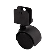 Колесо меб. пласт. d40 U-образное, черный AKS 73091