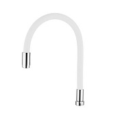 Излив гибкий для кухонного смесителя, нержавеющая сталь + силикон, хром + белый Ledeme L7503-3