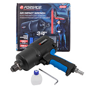 Пневмогайковерт ударный ''Twin Hammer'' с реверсом и регулировкой усилия в облегченном корпусе 3/4'' Forsage F-82566