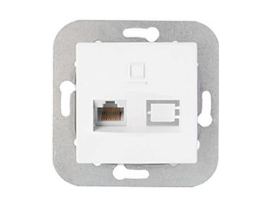 Розетка 1-ая компьютерная (скрытая) белая, Уют, Bylectrica РК18-013