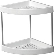 Полка в ванную угловая, пластик + алюминий, белый Ledeme L362-2