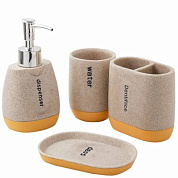 Набор для ванной комнаты 4 пр., мыльница, дозатор для мыла, подставка для зубных щеток, подставка для косметических аксессуаров La and Te beaute LT-BS-17