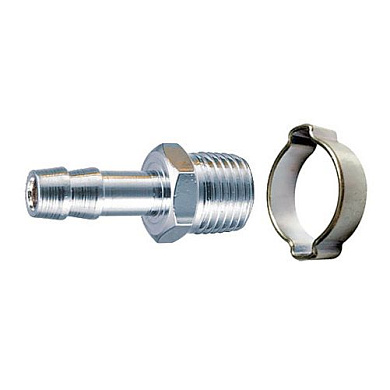 Переходник, наруж. резьба 1/4"-"елочка" 6 мм, с обжимным кольцом FUBAG 180260 B