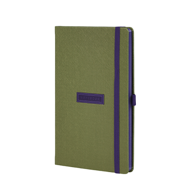 Блокнот "Shell lime", А5, 96 листов, зеленый, срез фиолетовый