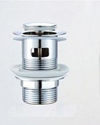 Донный клапан (выпуск) для умывальника с переливом click/clack 1 1/4", латунь, хром Ledeme L66-2