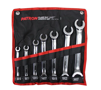 Набор ключей разрезных 8x10-24x27 мм 7 пр PATRON P-5082P