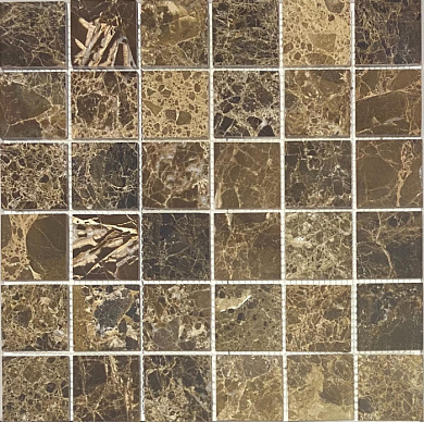 Мозаика Pietrine Emperador Dark MAT, 48x48x4 мм, MOSAICSTORY 36026