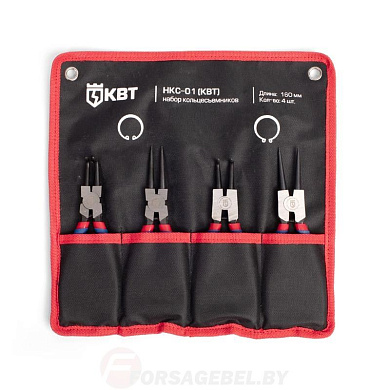 Набор съемников стопорных колец сжим/разжим, прямой/угловой 160 мм 4 пр МАСТЕР КВТ НКС-01