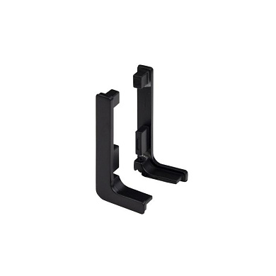 Комплект заглушек металлич. к профилю Gola, L-образных (левая+правая) черный 3 AKS 67684