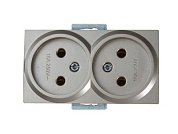Розетка 2-ая, скрытая, б/з, керамика, титан, RITA, 16 A, 250 V, IP 20, Mutlusan 22002010283