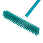 Щетка пластмассовая для чистки ковров, 27 cм, c черенком, 120 см, бирюзовая щетина, Home Palisad 935505