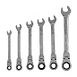 Набор ключей комбинированных, трещеточных шарнирных 6 шт. Matrix 14897