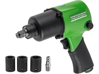 Пневмогайковерт 1/2" AIW-742S, 742 Нм, Ударный мех-м: twin hammer, 218 л/мин, 7500 об/мин ECO EC3914-4