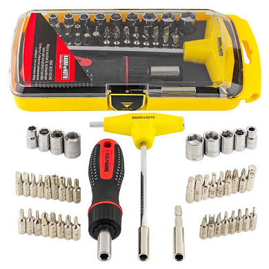 Отвертка реверсивная с комплектом бит и головок 46 пр. BaumAuto BM-30314246