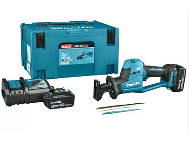 Аккум. сабельная пила DJR189RTJ в кейсе, 18.0 В, 2 акк., 5.0 А/ч, Li-Ion, дерево до 255 мм, металл до 130 мм