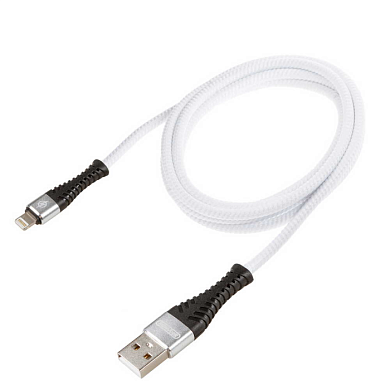 Кабель USB - Lightning 10W 2A в мягкой оплетке белый 1,5м SKYWAY S09601008