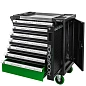Набор инструментов 274+12 пр в 7-ми полочной тележке и дополнительной боковой секцией RockForce RF-55300+12