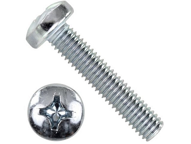 Винт М6х25 мм полусф. головка, цинк, DIN 7985, 3000 шт в коробе Starfix SM-54187-3000