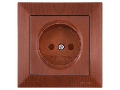 Розетка 1-ая, скрытая, б/з, шторки, вишня, DARIA, 16 A, 250 V, IP 20, Mutlusan 21206060256