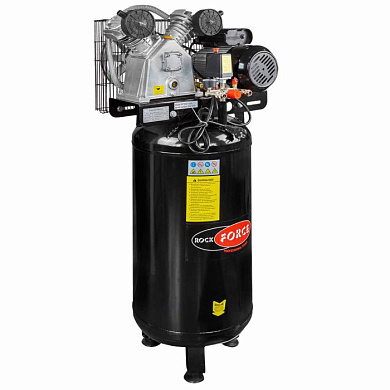 Компрессор 2-х поршневой с ременным приводом вертикальный 2.2кВт, ресивер 100 л, 250 л/м, 220В RockForce RF-265-100( vertical)